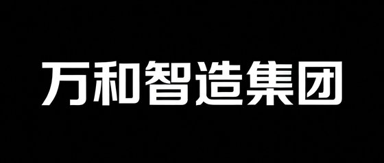 万和智造集团Logo，黑色背景白色字体简洁风格，佛山顺德家电制造龙头企业